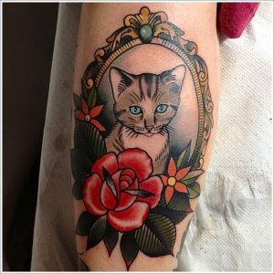 фото тату кот от 19.11.2017 №025 - cat tattoo - tattoo-photo.ru