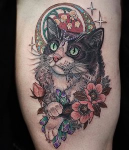 фото тату кот от 19.11.2017 №028 - cat tattoo - tattoo-photo.ru