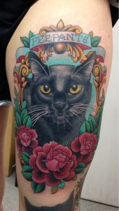 фото тату кот от 19.11.2017 №029 - cat tattoo - tattoo-photo.ru