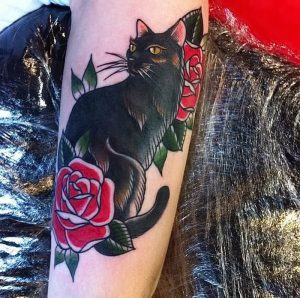 фото тату кот от 19.11.2017 №031 - cat tattoo - tattoo-photo.ru