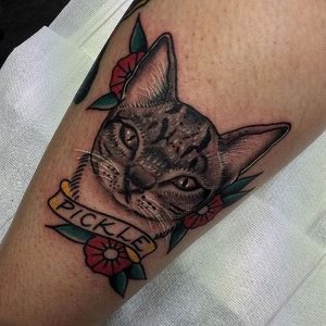 фото тату кот от 19.11.2017 №032 - cat tattoo - tattoo-photo.ru