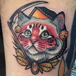 фото тату кот от 19.11.2017 №033 - cat tattoo - tattoo-photo.ru