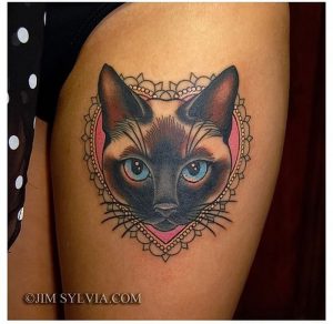 фото тату кот от 19.11.2017 №035 - cat tattoo - tattoo-photo.ru