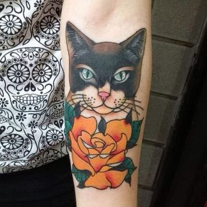 фото тату кот от 19.11.2017 №039 - cat tattoo - tattoo-photo.ru