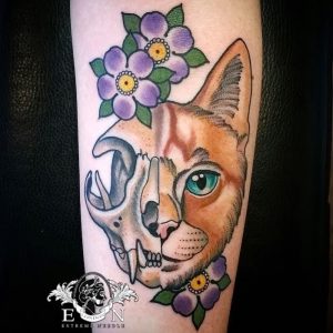 фото тату кот от 19.11.2017 №049 - cat tattoo - tattoo-photo.ru