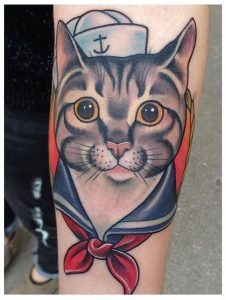 фото тату кот от 19.11.2017 №056 - cat tattoo - tattoo-photo.ru