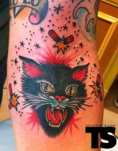 фото тату кот от 19.11.2017 №057 - cat tattoo - tattoo-photo.ru