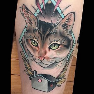 фото тату кот от 19.11.2017 №063 - cat tattoo - tattoo-photo.ru