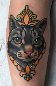 фото тату кот от 19.11.2017 №065 - cat tattoo - tattoo-photo.ru