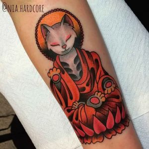 фото тату кот от 19.11.2017 №072 - cat tattoo - tattoo-photo.ru