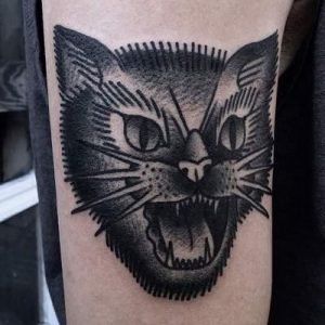 фото тату кот от 19.11.2017 №073 - cat tattoo - tattoo-photo.ru