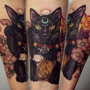 фото тату кот от 19.11.2017 №074 - cat tattoo - tattoo-photo.ru