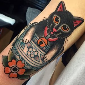 фото тату кот от 19.11.2017 №081 - cat tattoo - tattoo-photo.ru