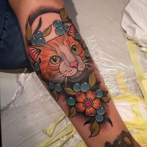 фото тату кот от 19.11.2017 №085 - cat tattoo - tattoo-photo.ru