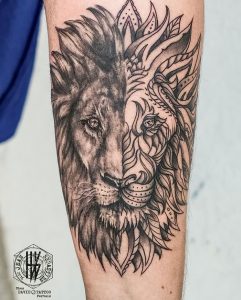 фото тату лев от 18.11.2017 №014 - tattoo lion - tattoo-photo.ru