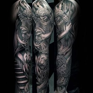 фото тату лев от 18.11.2017 №040 - tattoo lion - tattoo-photo.ru