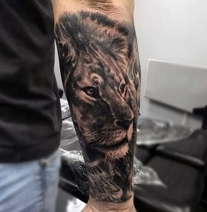 фото тату лев от 18.11.2017 №053 - tattoo lion - tattoo-photo.ru