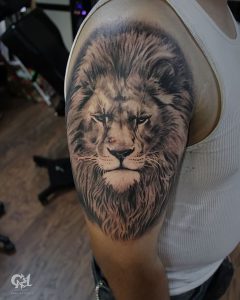 фото тату лев от 18.11.2017 №061 - tattoo lion - tattoo-photo.ru