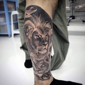 фото тату лев от 18.11.2017 №063 - tattoo lion - tattoo-photo.ru