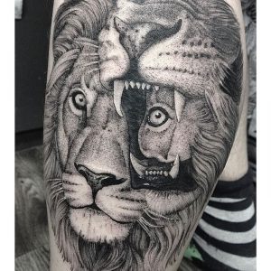 фото тату лев от 18.11.2017 №070 - tattoo lion - tattoo-photo.ru