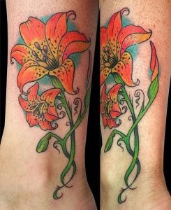 фото тату лилия от 19.11.2017 №057 - tattoo lily - tattoo-photo.ru
