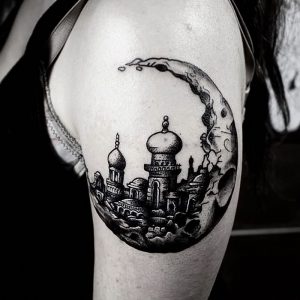 фото тату луна от 19.11.2017 №078 - tattoo moon - tattoo-photo.ru