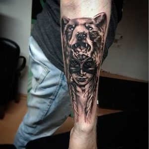 фото тату медведь от 17.11.2017 №011 - bear tattoo - tattoo-photo.ru