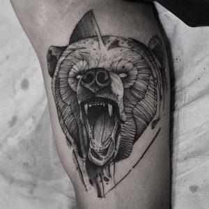 фото тату медведь от 17.11.2017 №023 - bear tattoo - tattoo-photo.ru