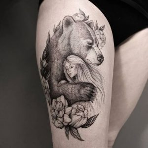 фото тату медведь от 17.11.2017 №026 - bear tattoo - tattoo-photo.ru