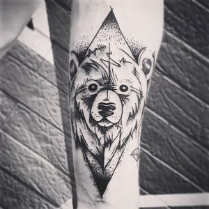 фото тату медведь от 17.11.2017 №032 - bear tattoo - tattoo-photo.ru