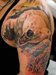 фото тату медведь от 17.11.2017 №040 - bear tattoo - tattoo-photo.ru