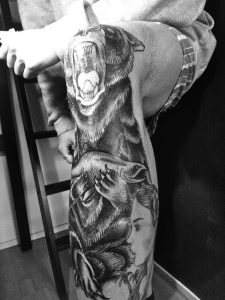 фото тату медведь от 17.11.2017 №050 - bear tattoo - tattoo-photo.ru