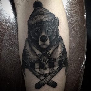 фото тату медведь от 17.11.2017 №051 - bear tattoo - tattoo-photo.ru