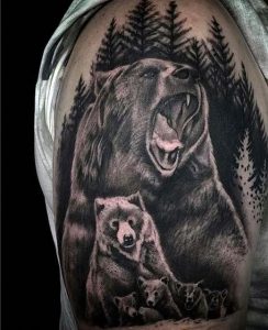 фото тату медведь от 17.11.2017 №054 - bear tattoo - tattoo-photo.ru