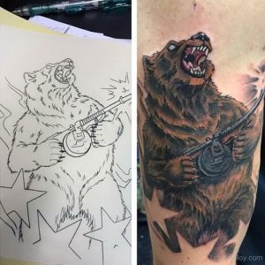 фото тату медведь от 17.11.2017 №056 - bear tattoo - tattoo-photo.ru