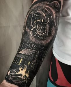 фото тату медведь от 17.11.2017 №117 - bear tattoo - tattoo-photo.ru