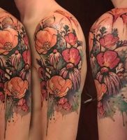 фото тату цветок Мак от 17.11.2017 №001 — tattoo flower mack — tattoo-photo.ru