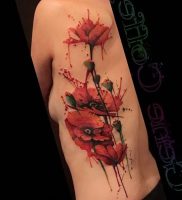 фото тату цветок Мак от 17.11.2017 №007 — tattoo flower mack — tattoo-photo.ru