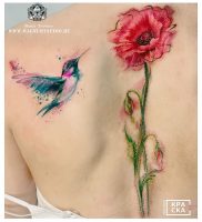 фото тату цветок Мак от 17.11.2017 №008 — tattoo flower mack — tattoo-photo.ru