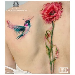 фото тату цветок Мак от 17.11.2017 №008 - tattoo flower mack - tattoo-photo.ru