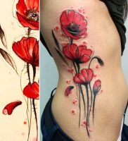 фото тату цветок Мак от 17.11.2017 №013 — tattoo flower mack — tattoo-photo.ru