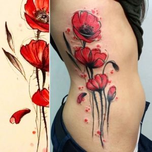 фото тату цветок Мак от 17.11.2017 №013 - tattoo flower mack - tattoo-photo.ru