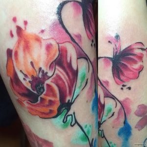 фото тату цветок Мак от 17.11.2017 №016 - tattoo flower mack - tattoo-photo.ru