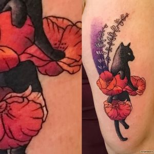 фото тату цветок Мак от 17.11.2017 №020 - tattoo flower mack - tattoo-photo.ru