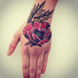 фото тату цветок Мак от 17.11.2017 №021 - tattoo flower mack - tattoo-photo.ru