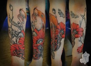 фото тату цветок Мак от 17.11.2017 №026 - tattoo flower mack - tattoo-photo.ru