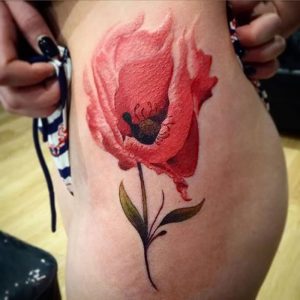 фото тату цветок Мак от 17.11.2017 №027 - tattoo flower mack - tattoo-photo.ru