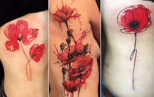 фото тату цветок Мак от 17.11.2017 №051 - tattoo flower mack - tattoo-photo.ru