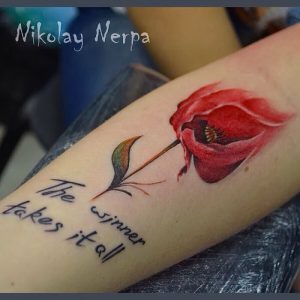 фото тату цветок Мак от 17.11.2017 №052 - tattoo flower mack - tattoo-photo.ru