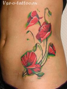 фото тату цветок Мак от 17.11.2017 №054 - tattoo flower mack - tattoo-photo.ru